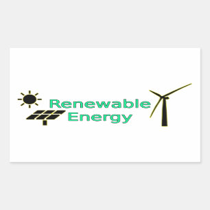 Logo Zonnepanelen voor hernieuwbare energie Windtu Rechthoekige Sticker