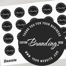 Logo Zwart Dank u Business Sticker Label