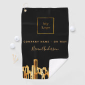 Logo zwart goud stad skyline zakelijk onroerend go golfhanddoek (Insitu)