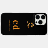 Logo zwart goudmonogram initiaal Case-Mate iPhone case (Achterkant (horizontaal))