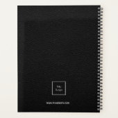 Logo zwart leren monogram initialen Business 2026 Planner (Achterkant)
