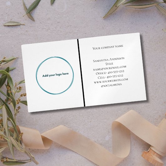 Logo Zwart Wit Minimalist Professioneel Magnetisch Visitekaartje