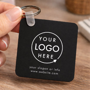 Logo Zwart Zakelijke Promotionele Minimalist Sleutelhanger