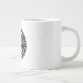 Logo zwarte en witte zeemmolen extra grote beker (Rechts)