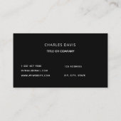 Logo zwarte witte monogram initialen minimalistisc visitekaartje (Achterkant)