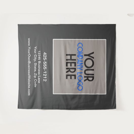 Logoachtergrond voor bedrijfsbeurs van maatwerkbed wandkleed (Voorkant (horizontaal))