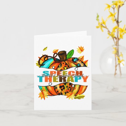 Logopedie Dankbaar Gezegend Herfst Fa Kaart (Gele Bloem)