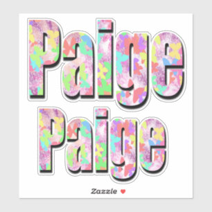 Logo's met de kleurrijke naam Paige Sticker