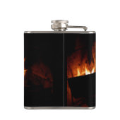 Logs in the Fireplace Warm Fire Photography Heupfles (Achterkant)