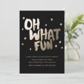 L'OH QUELLE invitation de fête de vacances de noir (Debout devant)