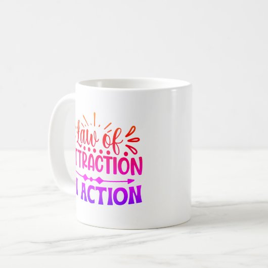 Loi d'attraction Pink Custom Coffee Mug (Devant gauche)
