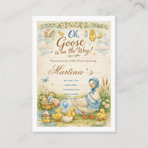 L'oie est en route Invitation vintage pour Baby Sh