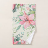 Loing roze Lily Flower Bath-handdoekset Bad Handdoek (Handdoek)