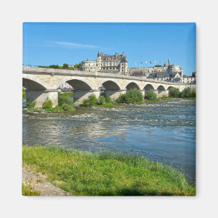 Loire en brug bij Amboise in France Postca Magneet