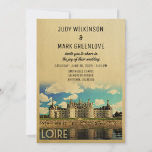 Loire France Wedding Invitation Chateau Chambord Kaart