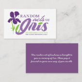 Lois aléatoires de carte de visite d'iris (Devant / Derrière)