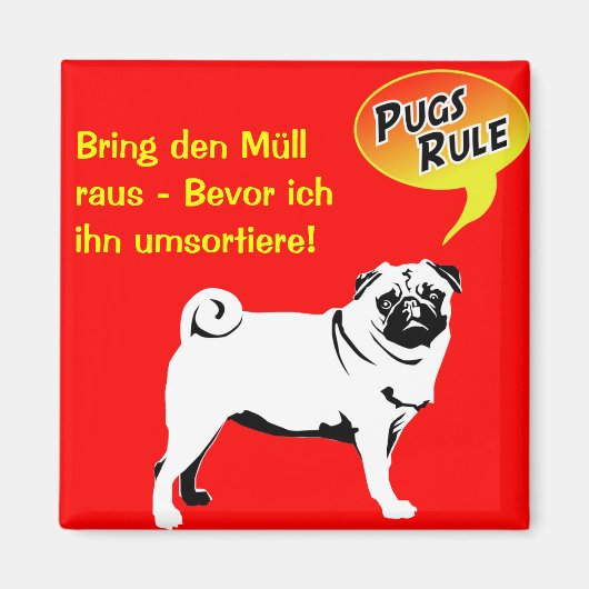 Lois du Mops / Aimant pour chien (Devant)