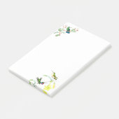 L'oiseau de colibri fleurit les notes de post-it (Incliné)