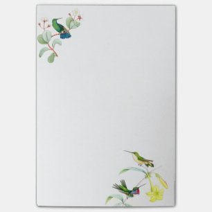 L'oiseau de colibri fleurit les notes de post-it