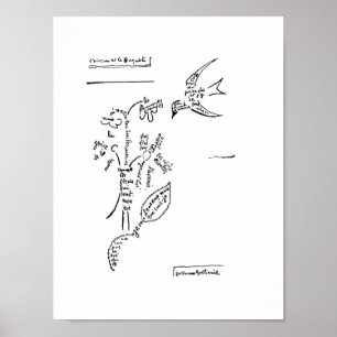 L'oiseau et le bouquet, door Apollinaire Poster