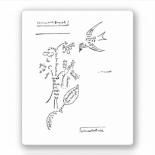 L'oiseau et le bouquet, door Apollinaire Sticker