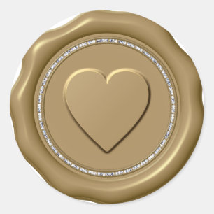 *~* Loisirs Coeur Diamond Stickers de cire d'or