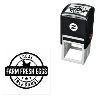 Lokaal Boerderij Fresh Free Range Eggs Self Inking Zelfinktende Stempel
