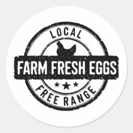 Lokaal Boerderij Fresh Free Range Eggs Sticker