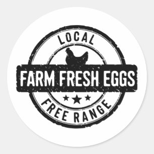 Lokaal Boerderij Fresh Free Range Eggs Sticker
