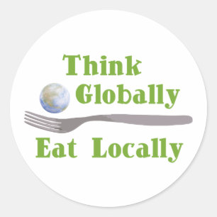Lokaal eten ronde sticker