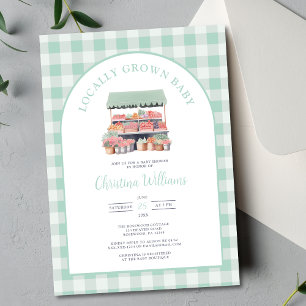 Lokaal gegroeid genderneutraal groen Baby shower Kaart