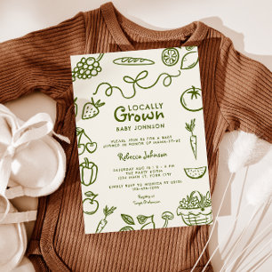 Lokaal gegroeid geslachtsneutraal Baby shower Kaart