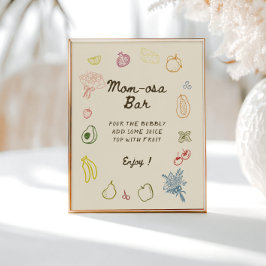 Lokaal gegroeid Hand getrokken Baby shower Mom-osa Poster