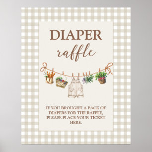 Lokaal gegroeid Luier Raffle teken Poster