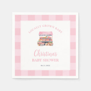 Lokaal gegroeid meisje Baby shower Servet