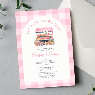 Lokaal gegroeid meisje Baby shower uitnodiging