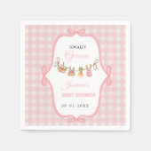 Lokaal gegroeid Roze meisjesbaby shower Baby stroo Servet (Voorkant)