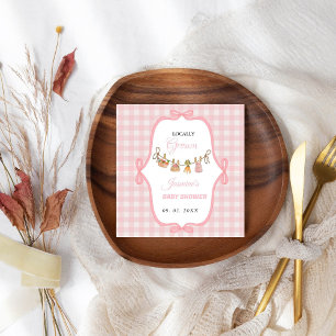 Lokaal gegroeid Roze meisjesbaby shower Baby stroo Servet