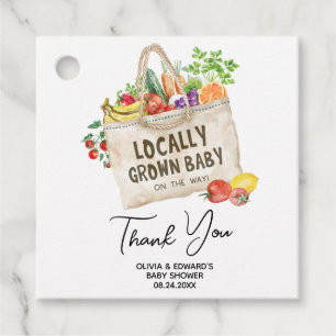 Lokaal gegroeide Baby showers plein Bedankjes Labels