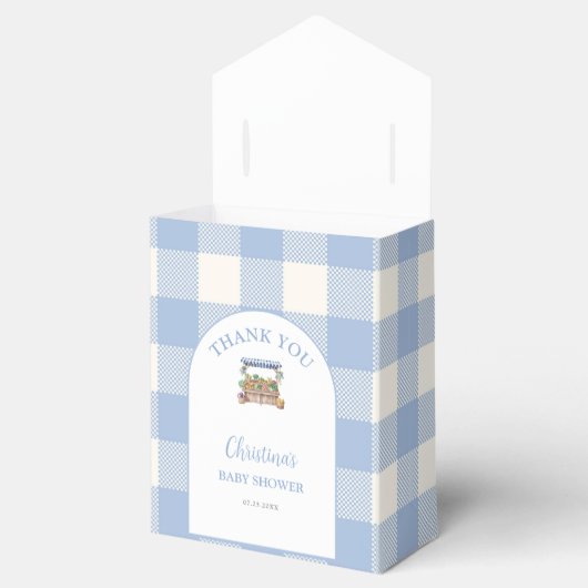 Lokaal gegroeide jongen Baby shower Bedankdoosjes (Geopend)