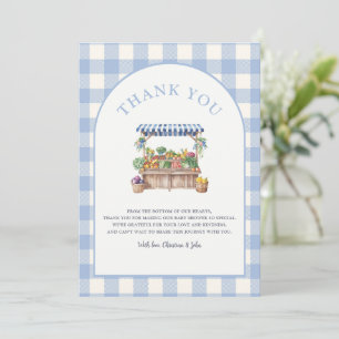 Lokaal gegroeide jongen Baby shower Bedankkaart