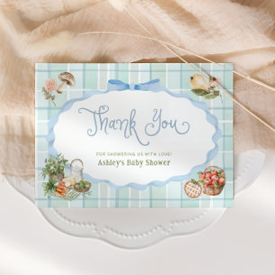 Lokaal gegroeide jongen Baby shower dank je kaart