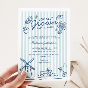 Lokaal gegroeide jongens Baby shower Kaart