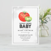 Lokaal gegroeide Waterverf Baby shower Invitati Kaart (Staand voorkant)