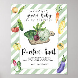 Lokaal gekweekt baby shower - speen jacht spel poster