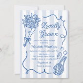 Lokaal gekweekt blauw handgetrokken Baby shower Kaart (Voorkant)