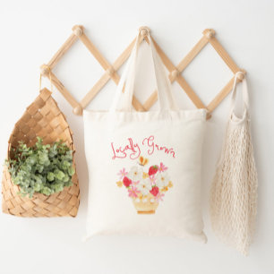 Lokaal gekweekt grillig aardbeien Baby shower Tote Bag