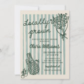 Lokaal gekweekt handgetrokken Baby shower Kaart (Voorkant)