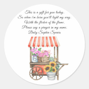 Lokaal gekweekte baby shower - gebed ronde sticker
