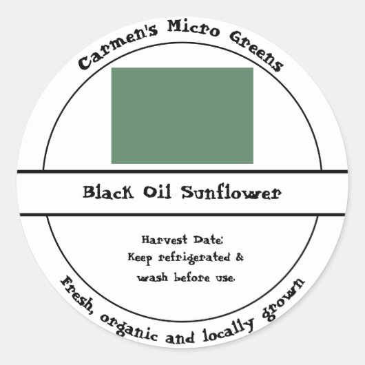 Lokaal gekweekte tuin vers biologisch microgreens ronde sticker (Voorkant)